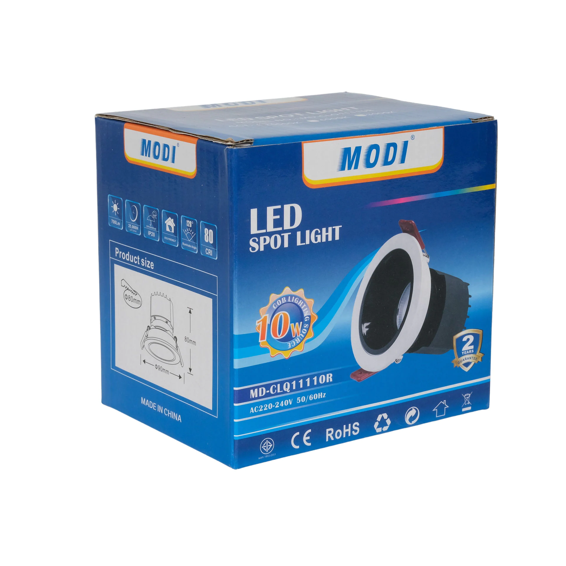 چراغ سقفی توکار مودی نقطه ای 10 وات مدل MD-CLQ11110R ضمانت اصالت و ظمانت قیمت کالا