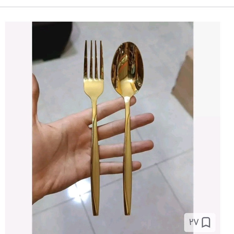 قاشق و چنگال جعبه بنفش طلایی یونیک ژرمنی طرح ماینز