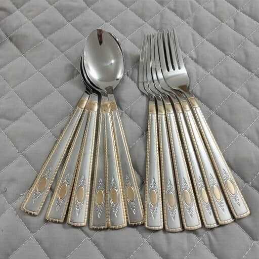 قاشق و چنگال طلایی مدل خورشیدی یونیک ژرمنی