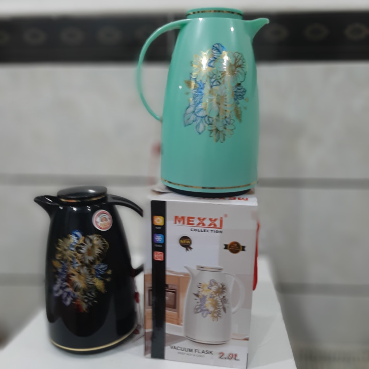 فلاسک چای شیشه صورتی دولیتری رمانتیک (مکسی) وارداتی اصلی