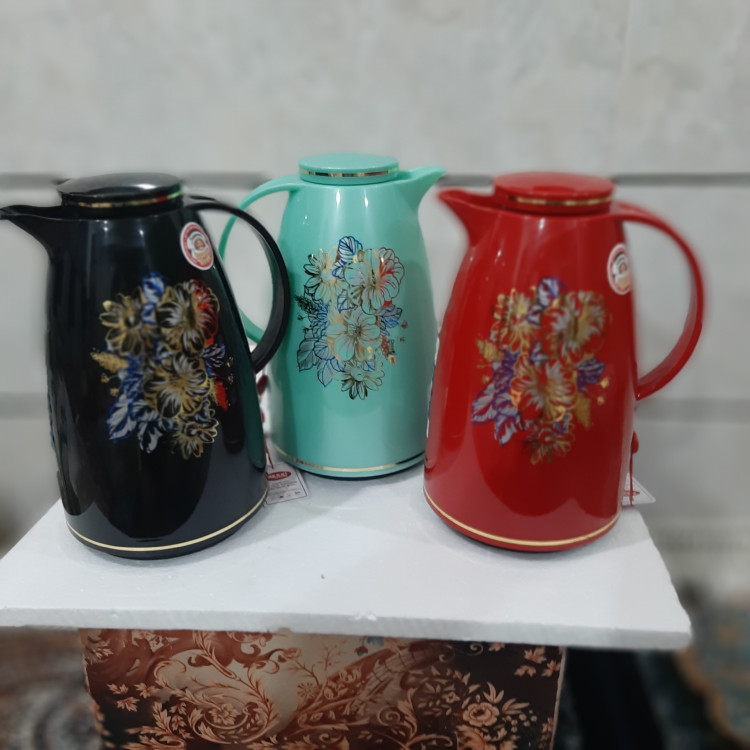 فلاسک چای شیشه صورتی دولیتری رمانتیک (مکسی) وارداتی اصلی