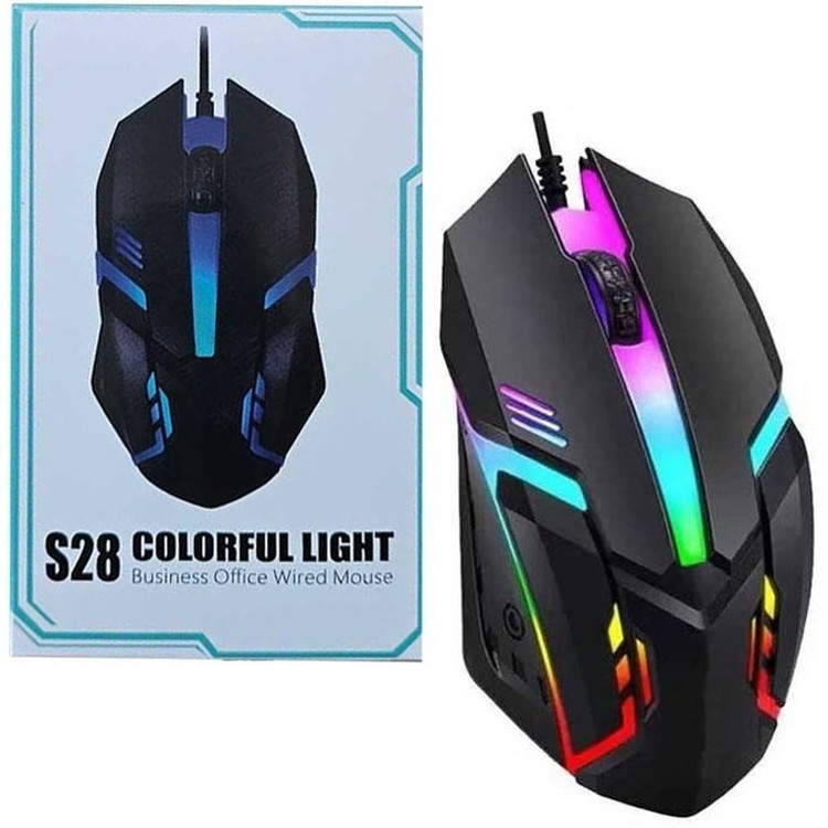 موس گیمینگ سیم دار مدل S28 Colorful Light