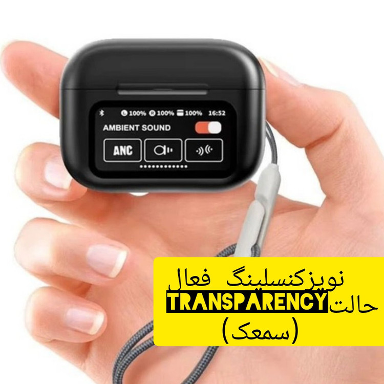 ایرپاد مانیتور دار ANC ENC A9PRO نسخه 26 اکولایزر دار لمسی گیمینگ 5 ساعت موزیک مداوم نویزکنسلینگ