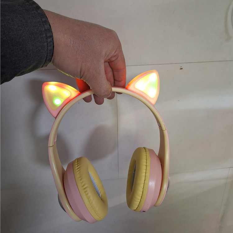 هدوفون بلوتوث عروسکی گربه ای CAT ear-KT--M22