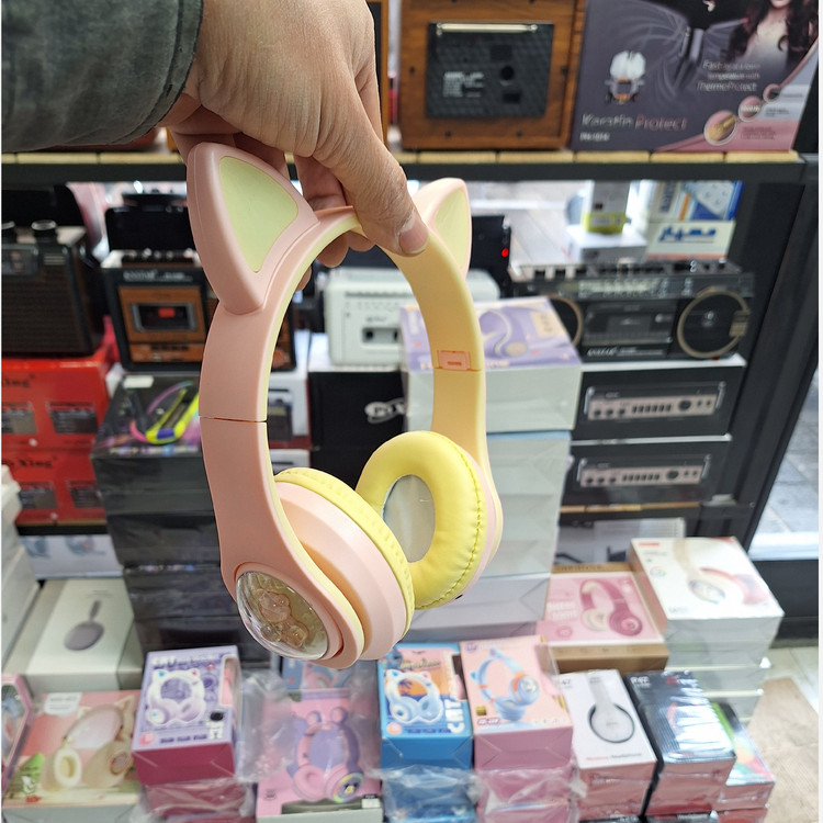 هدوفون بلوتوث عروسکی گربه ای CAT ear-KT--M22