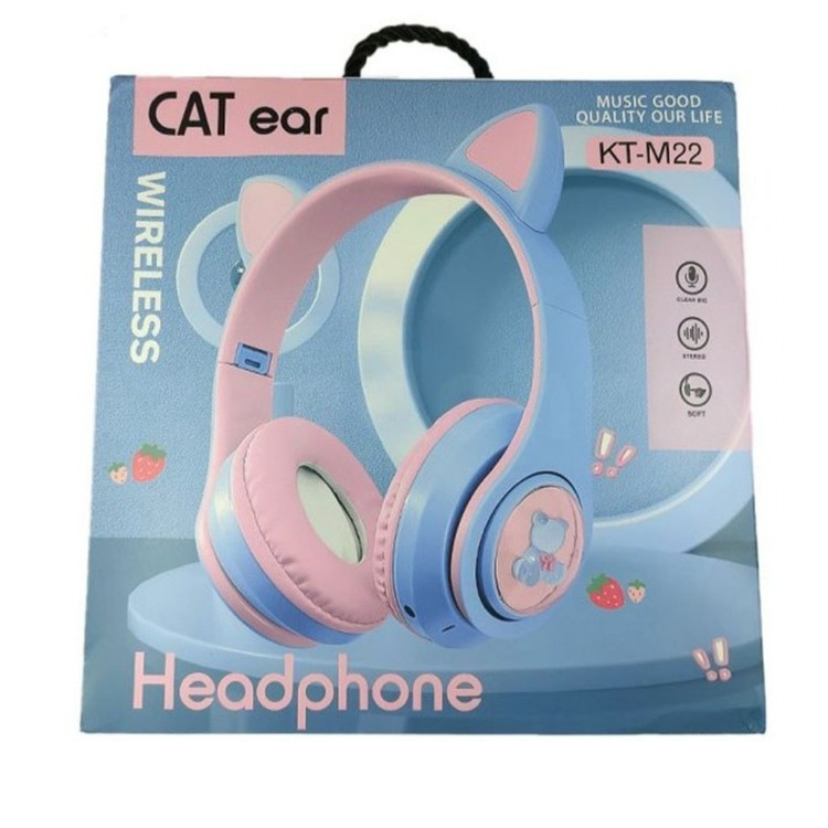 هدوفون بلوتوث عروسکی گربه ای CAT ear-KT--M22