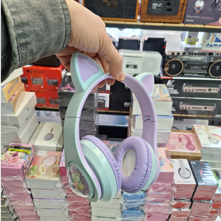 هدوفون بلوتوث عروسکی گربه ای CAT ear-KT--M22