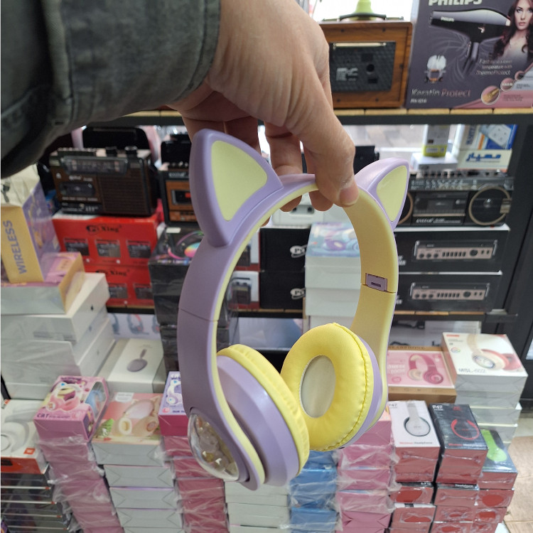 هدوفون بلوتوث عروسکی گربه ای CAT ear-KT--M22