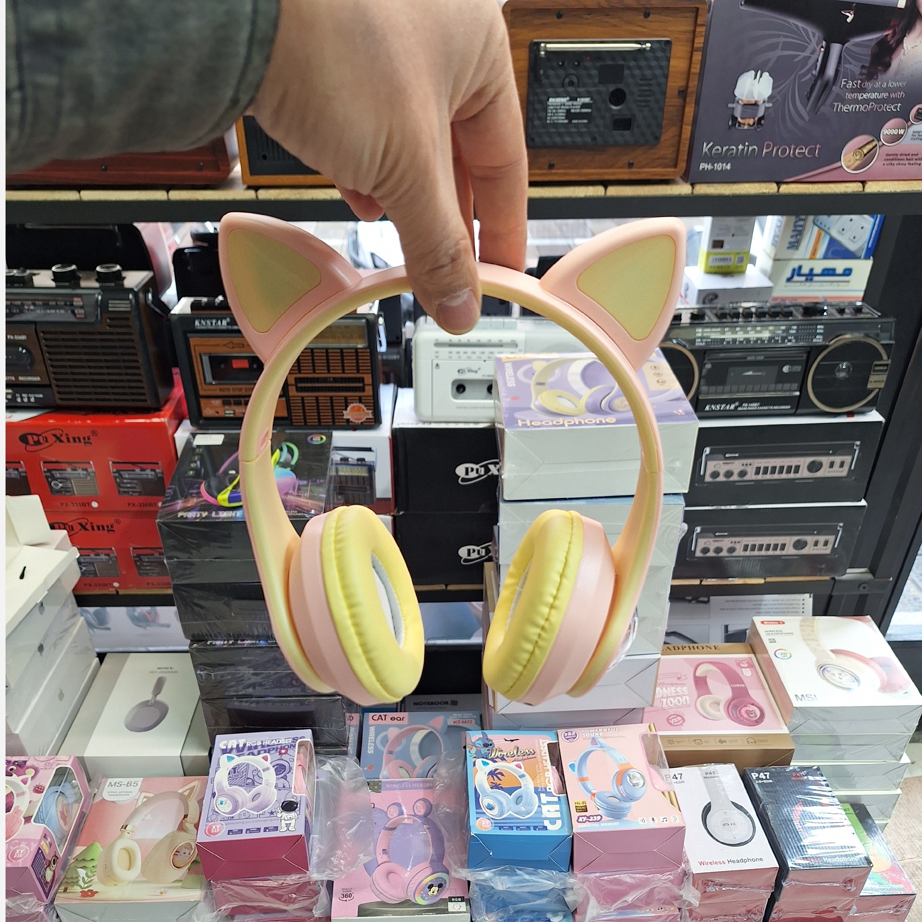 هدوفون بلوتوث عروسکی گربه ای CAT ear-KT--M22