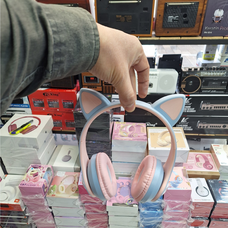 هدوفون بلوتوث عروسکی گربه ای CAT ear-KT--M22