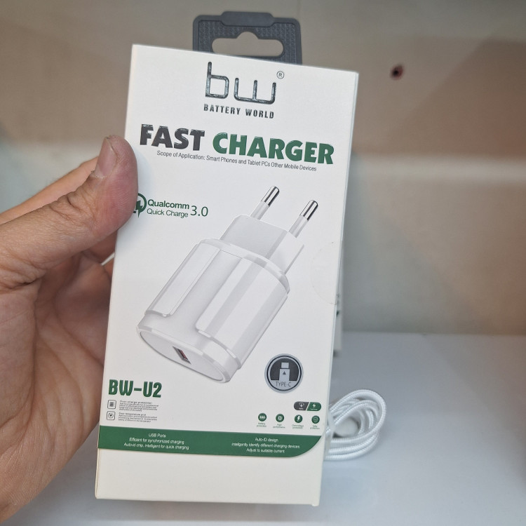 شارژر فست اورجینال با کابل تایپ سی BW-U2