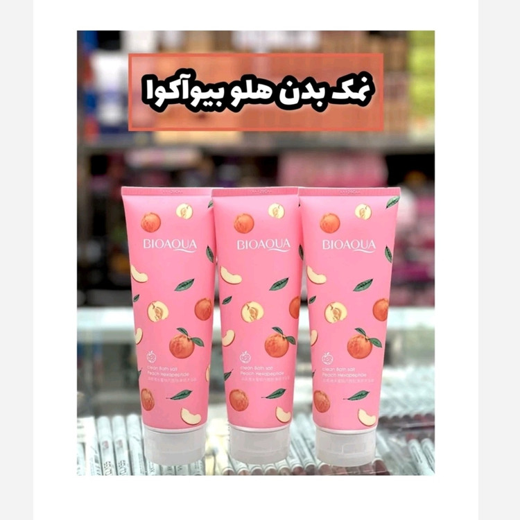نمک بدن هلو بیوآکوا 250 میل روشن کننده شاداب کننده،لایه بردار