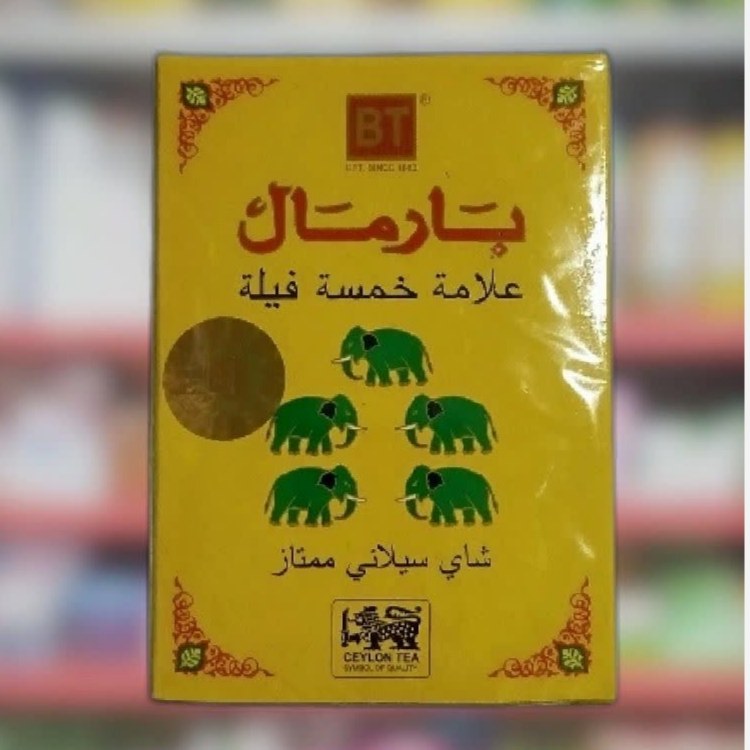 چای سیلانی ممتاز درجه یک با علامت 5 فیل بارمال 100گرمی خارجی اصل محصول سری لانکا