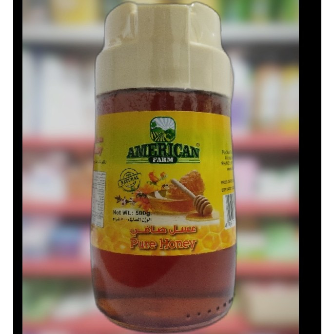 عسل خارجی دسته دار خالص طبیعی 500گرمی برند امریکن فارم تاریخ جدید